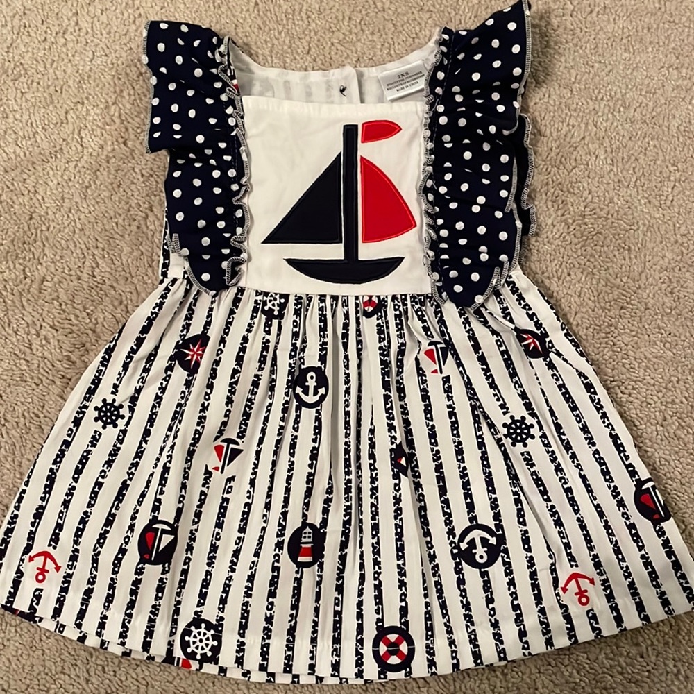 Baby girl sailor dress, 12-18months. Never worn, so cute!!
